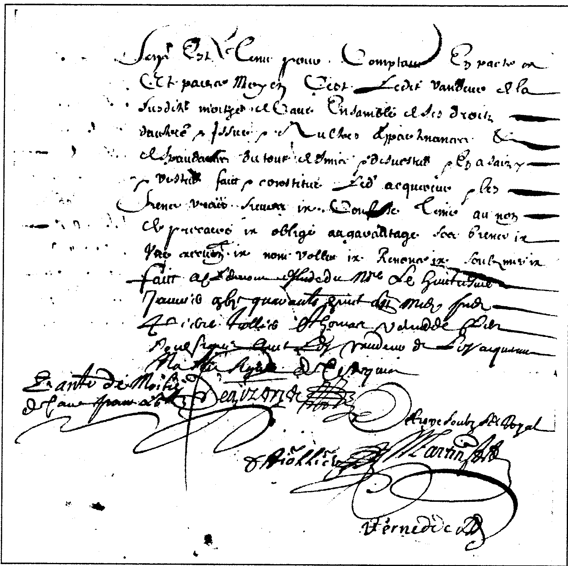 Page 2 de l'acte de vente de 1648